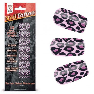 Набор лаковых полосок для ногтей Фиолетовый леопард Nail Foil, фото