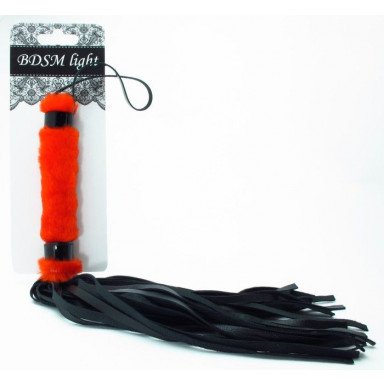 Нежная плеть с красным мехом BDSM Light - 43 см., фото