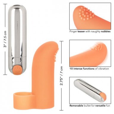 Оранжевая пулька-насадка на палец Finger Tickler - 8,25 см. фото 3