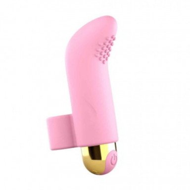 Розовый вибратор на палец Touch Me - 8,6 см., фото