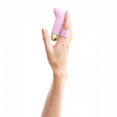 Розовый вибратор на палец Touch Me - 8,6 см. фото 5