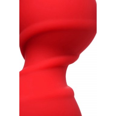 Красная силиконовая анальная втулка Trio - 16 см. фото 7