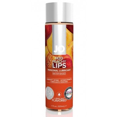 Лубрикант на водной основе с ароматом персика JO Flavored Peachy Lips - 120 мл., фото
