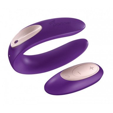 Фиолетовый вибратор для пар Satisfyer Double Plus Remote с пультом ДУ, фото