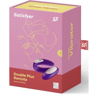 Фиолетовый вибратор для пар Satisfyer Double Plus Remote с пультом ДУ фото 4