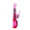 Розовый вибратор с подвижной головкой в пупырышках - 21 см., фото