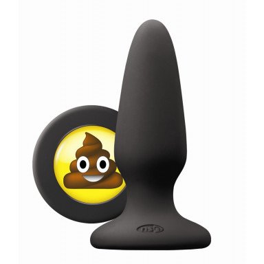 Черная силиконовая пробка среднего размера Emoji SHT - 10,2 см., фото
