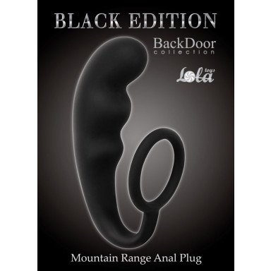 Чёрное эрекционное кольцо с анальным стимулятором Mountain Range Anal Plug фото 2
