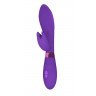 Фиолетовый вибратор Leyla с клиторальным отростком - 20,5 см., фото