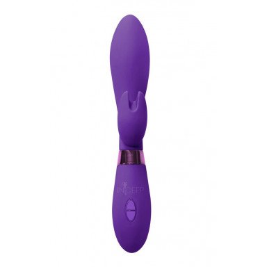 Фиолетовый вибратор Leyla с клиторальным отростком - 20,5 см. фото 3