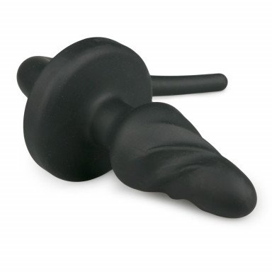 Черная витая анальная пробка Dog Tail Plug с хвостом фото 2