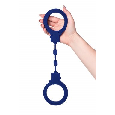 Синие силиконовые наручники Штучки-дрючки фото 3