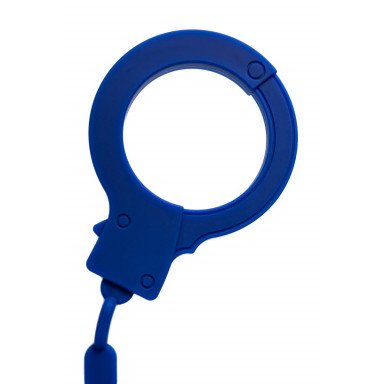 Синие силиконовые наручники Штучки-дрючки фото 7