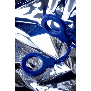 Синие силиконовые наручники Штучки-дрючки фото 8