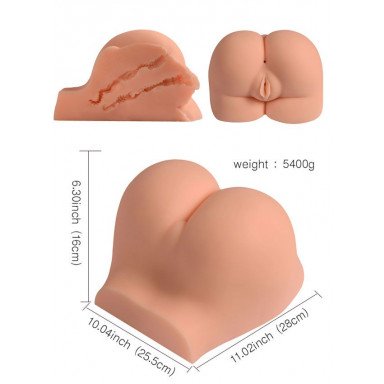 Телесная вагина с двумя отверстиями фото 2