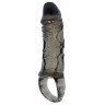 Закрытая насадка на фаллос с кольцом для мошонки - 15 см., фото