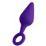 Фиолетовая анальная втулка с ограничительным колечком - 11,5 см., фото