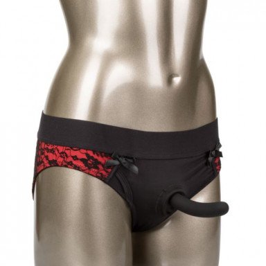 Красно-черные страпон-трусики Pegging Panty Set - размер L-XL, L-XL, красный, черный, фото