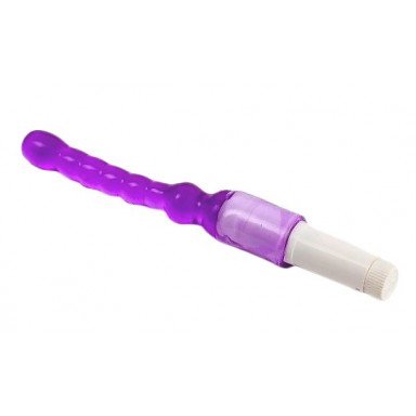 Светло-фиолетовый анальный стимулятор с вибрацией - 23,5 см., фото