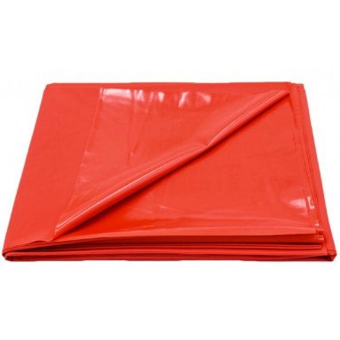 Красная виниловая простынь - 217 х 200 см., фото