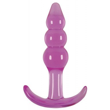 Фиолетовая анальная пробка Jelly Rancher T-Plug Ripple Purple - 10,9 см., фото