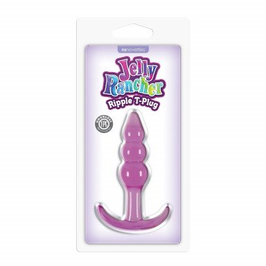 Фиолетовая анальная пробка Jelly Rancher T-Plug Ripple Purple - 10,9 см. фото 2