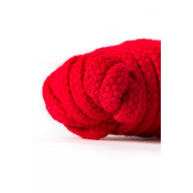 Красная текстильная веревка для бондажа - 1 м. фото 6