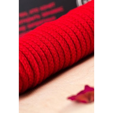 Красная текстильная веревка для бондажа - 1 м. фото 9