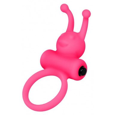 Розовое эрекционное виброкольцо на пенис Eromantica, фото