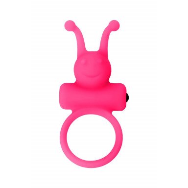 Розовое эрекционное виброкольцо на пенис Eromantica фото 4