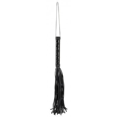 Чёрная многохвостая плеть из полиуретана - 39 см. фото 2