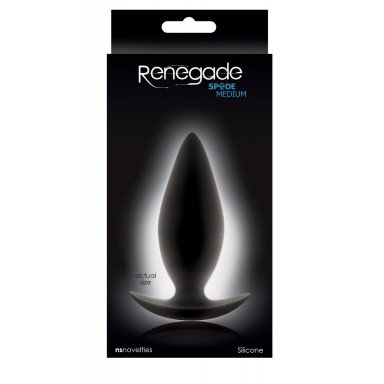 Чёрная анальная пробка для ношения Renegade Spades Medium - 10,1 см. фото 2