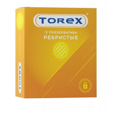 Текстурированные презервативы Torex Ребристые - 3 шт., фото