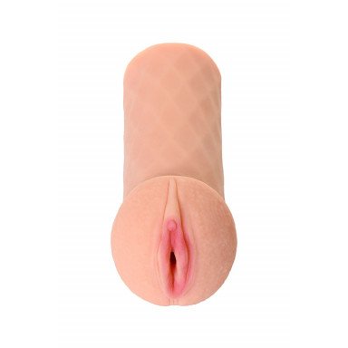 Телесный мастурбатор-вагина ELEGANCE с ромбами по поверхности фото 3