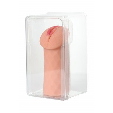Телесный мастурбатор-вагина ELEGANCE с ромбами по поверхности фото 6