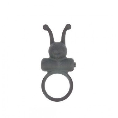 Чёрное эрекционное кольцо в форме букашки с вибрацией, фото