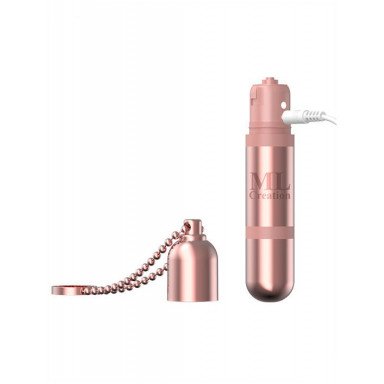 Розовый мини-вибратор на цепочке Glittering Bullet - 9 см. фото 3