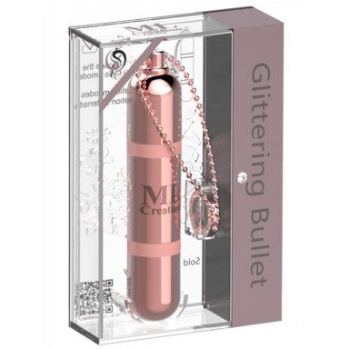 Розовый мини-вибратор на цепочке Glittering Bullet - 9 см. фото 4