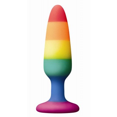 Радужная пробка Colours Pride Edition Pleasure Plug Small - 11 см., фото