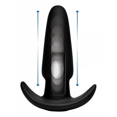 Черная анальная вибропробка Kinetic Thumping 7X Medium Anal Plug - 13,3 см., фото