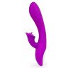 Фиолетовый рельефный вибратор-кролик QUEJOY - 25 см., фото