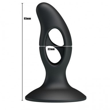 Чёрный массажёр простаты Silicone Butt Plug - 9,3 см. фото 6