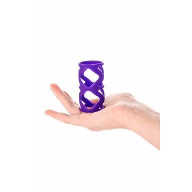 Фиолетовая насадка-сетка на пенис - 7,5 см. фото 5