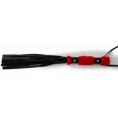 Многохвостовый черный флогер с красной ручкой - 44 см. фото 2