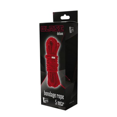 Красная веревка для шибари DELUXE BONDAGE ROPE - 5 м. фото 2