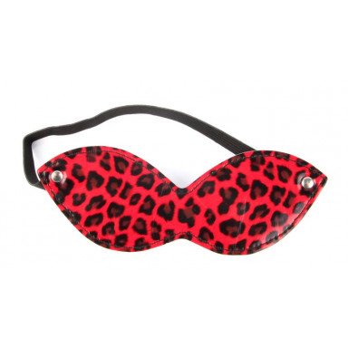 Красная маска на резиночке с леопардовыми пятнышками, фото