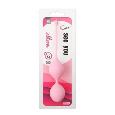Розовые вагинальные шарики SEE YOU IN BLOOM DUO BALLS 36MM фото 2