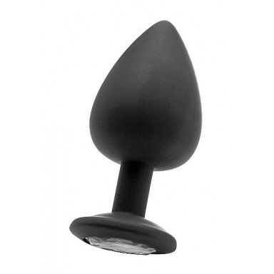 Чёрная анальная пробка Extra Large Diamond Butt Plug - 9,3 см., фото