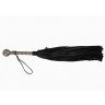 Черная плеть-флогер с витой ручкой в виде шара - 60 см., фото