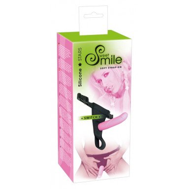 Розовый страпон на трусиках с регулируемыми бретелями Smile - 16 см. фото 5